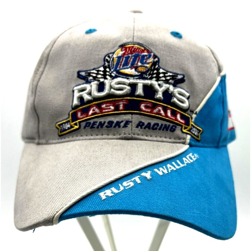 Miller Lite Beer NASCAR Rusty's Last Call Penske Racing Hat Wallace #2 Cap 2005
